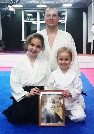 Я с детьми на тренировке Айкидо